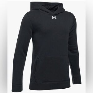 NEW Under Armor Boy’s Hustle Fleece Hoody Black Size YSM